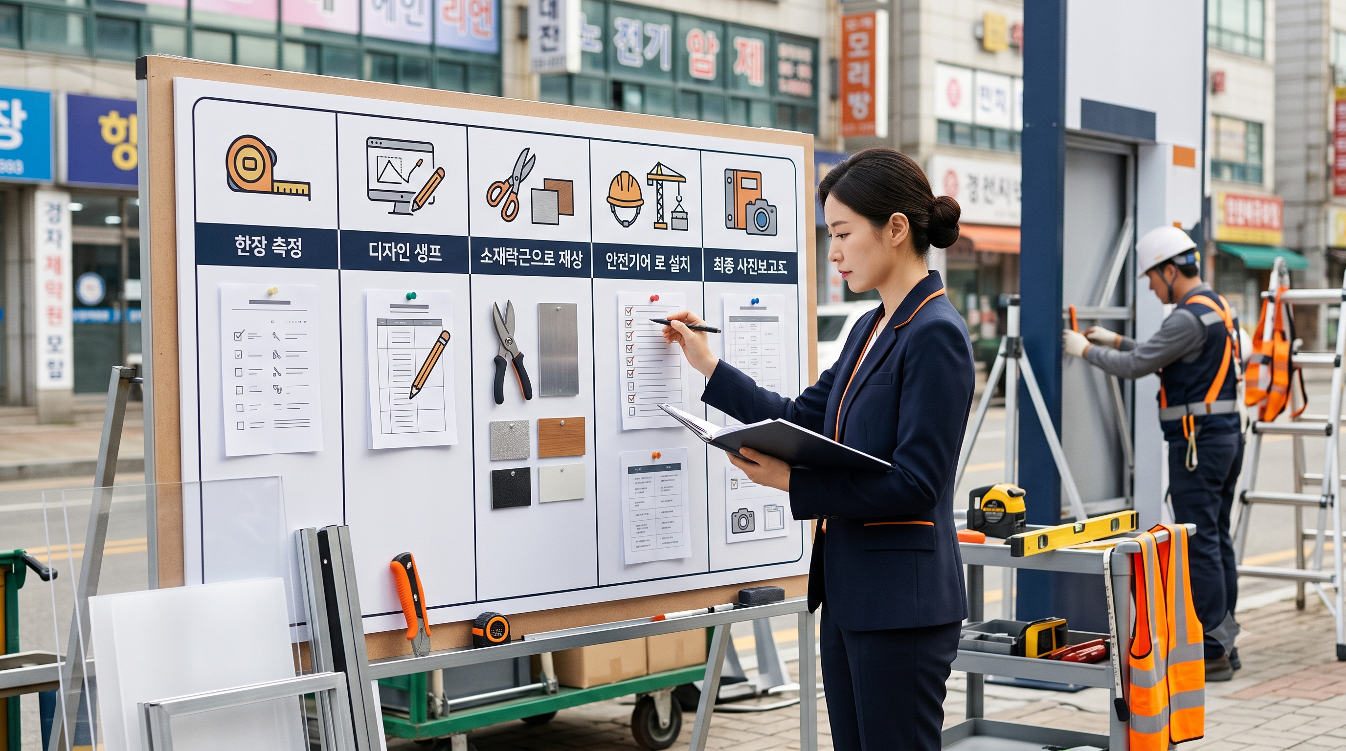 옥외광고 시공 실행력을 실측부터 사후까지 5단계로 검증하는 과정